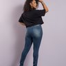 02 calca feminina skinny plus size denim escuro