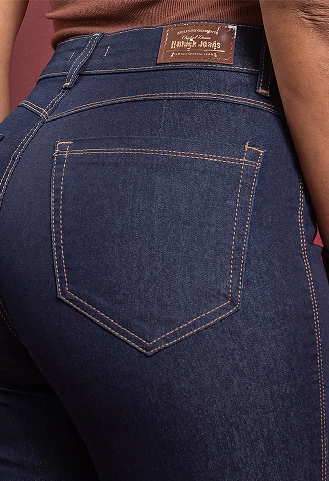 03 calca feminina cigarrete hot pants denim escuro