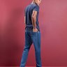 11 calca masculina reta denim escuro