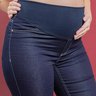 07 calca feminina cigarrete gestante denim escuro