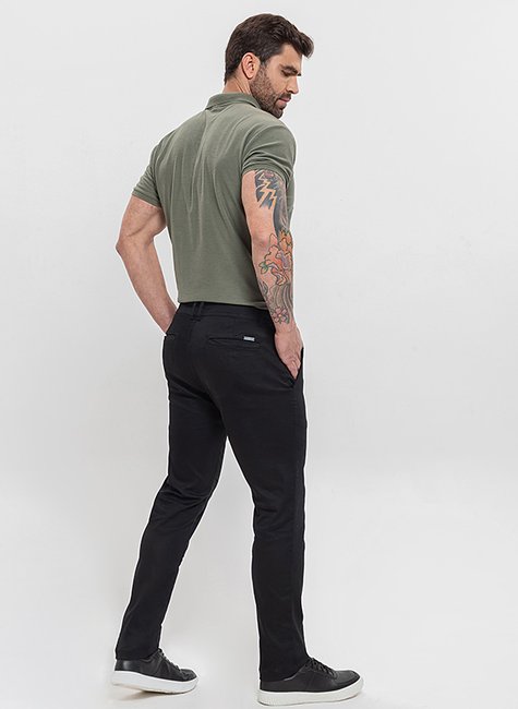 06 calca masculina sport fino bolso faca frontal e bolso traseiro embutido preta