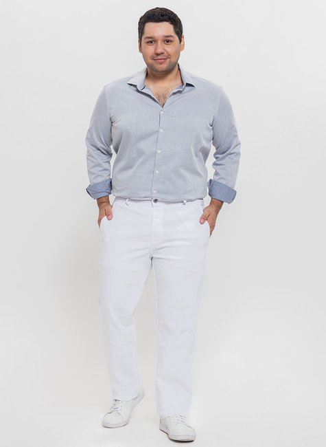 05 calca masculina sport fino plus size branco