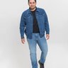 01 jaqueta masculina plus size denim escuro