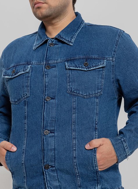 04 jaqueta masculina plus size denim escuro