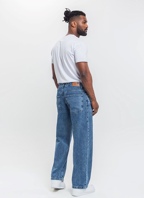 08 calca masculina baggy denim medio