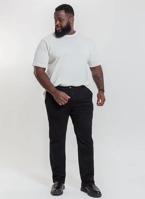 01 calca masculina sport fino plus size preta