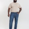 03 calca reta masculina plus size denim escuro