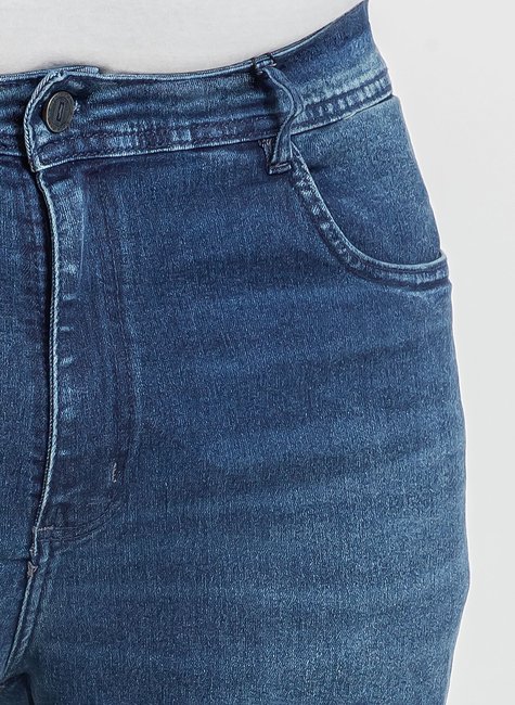 05 calca reta masculina plus size denim escuro